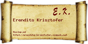 Erendits Krisztofer névjegykártya